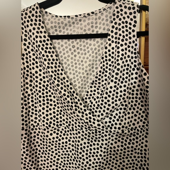 Merona Polka Dot V Neck Tank 2X - Picture 2 of 4